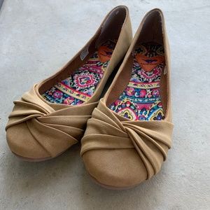 Tan suede flats (never worn)